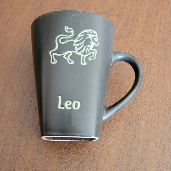 Fisher Stoneware Collectible Astrology Zodiac Mug Coffee Tea Leo Green Lion - Picture 5 of 7